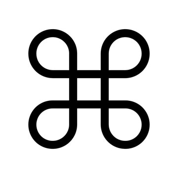 Standard command shortcut icon for software keyboard navigation and operating system interface control.