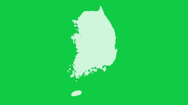South Korea static effect map pop animation green background