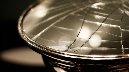 Obraz premium fracture. A mirror with a web of cracks reflecting a distorted image. wellbeing guides, coaching materials, designed for coaching and self-improvement content, clarifies learning.
