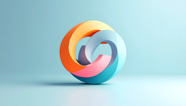 Abstract 3D Rendered Infinite Loop Symbol with Gradient Colors.