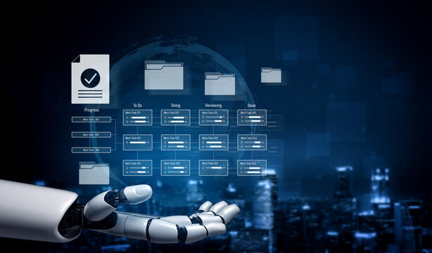 AI enhances task workflow management with real-time progress tracking, status visualization, and automated updates to optimize productivity and team coordination Vouch