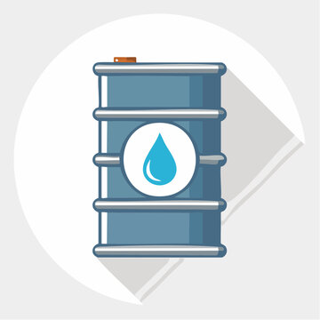 Oil barrel icon with water drop symbol