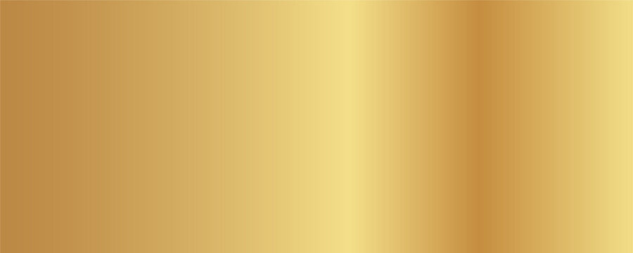 Gold brass glossy brushed metal or satin fabric gradient texture vector background. eps 10