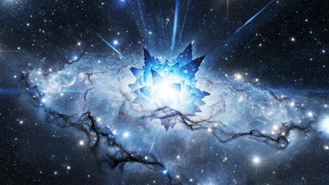 Cosmic explosion with star cluster ideal for sleek commercial backgrounds and title sequences