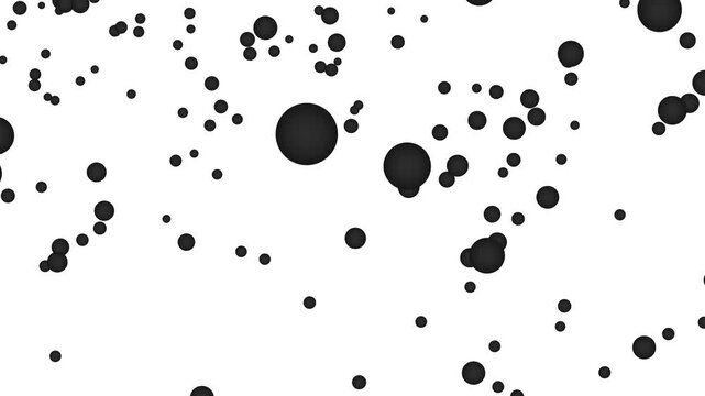 Scattered black dots of varying sizes on a white background abstract circles