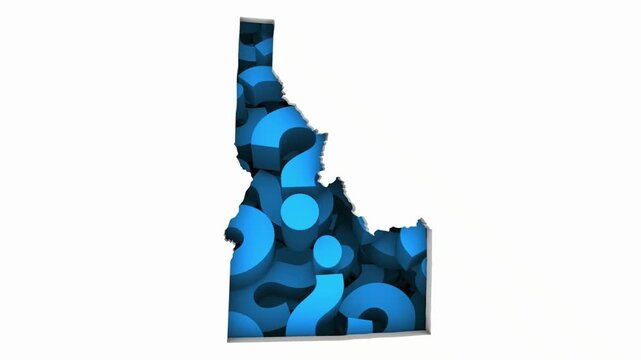 Idaho ID State Map Question Marks Ask FAQs Best Place Location 3d Animation