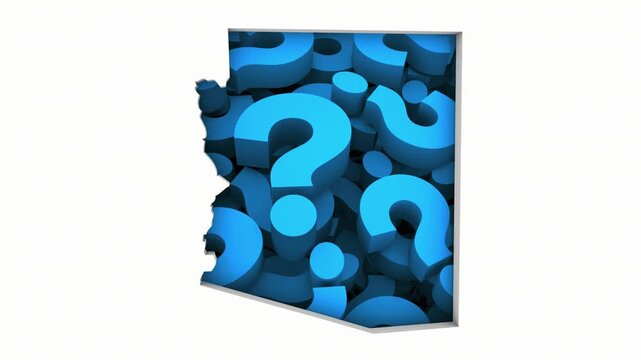 Arizona AZ State Map Question Marks Ask FAQs Best Place Location 3d Animation