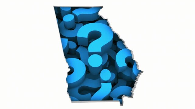 Georgia GA State Map Question Marks Ask FAQs Best Place Location 3d Animation