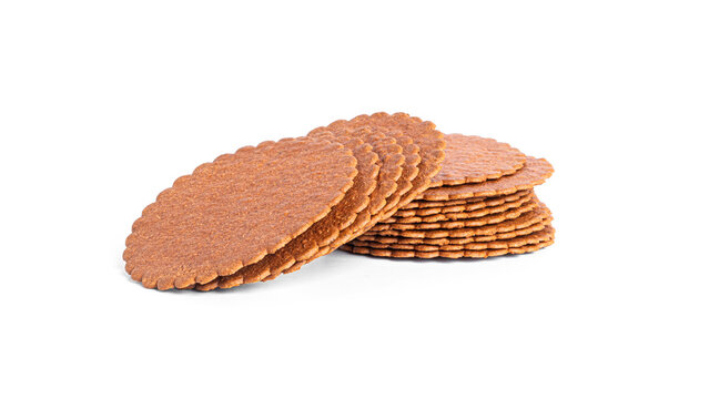 Cinnamon cracker isolated on a white background. Cinnamon cookies.