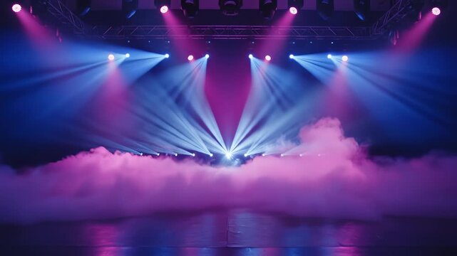 Stage with lights and fog perfect for UI/UX design and motion graphics