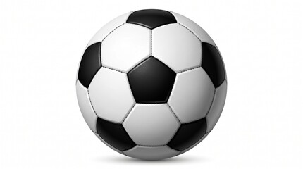 Fototapeta premium Classic Soccer Ball with Black and White Panels Isolated on White Background