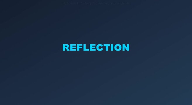 Minimalist reflection typography animation