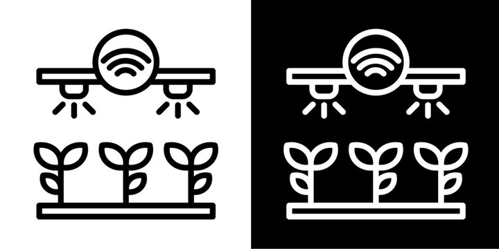 Hydroponic System Icon Set White Style Collection