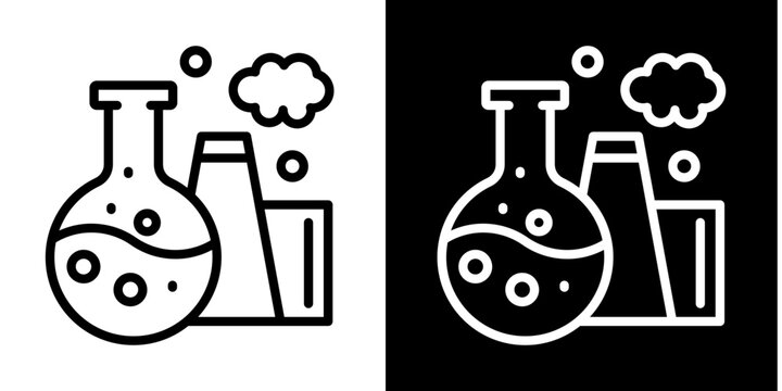 Chemical Industry Icon Set White Style Collection