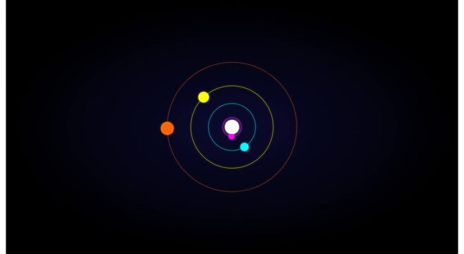 Minimalist solar system orbit animation