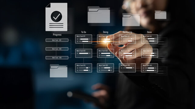 Task management workflow dashboard visualizing to-do lists, ongoing tasks, review status, and completed items to support productivity and project tracking Latch