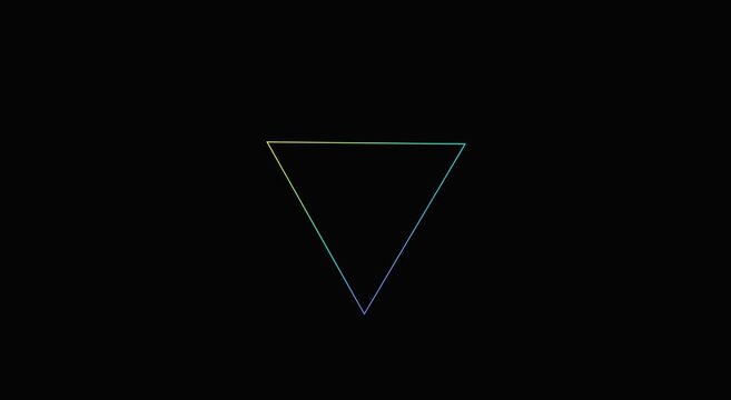 Neon gradient triangle rotating animation