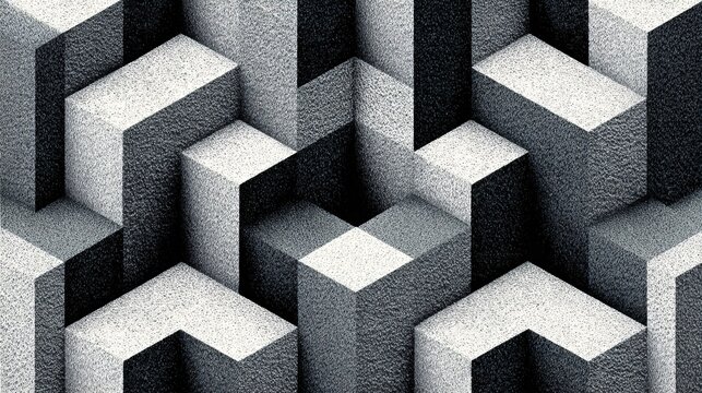 3d abstract geometric cubes pattern background with depth and shadow