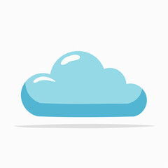 Fototapeta premium Stylized Blue Cloud Icon with Shadow
