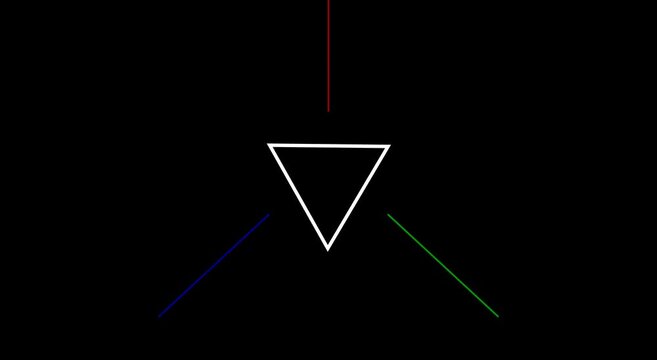 Rotating triangle with rgb light animation