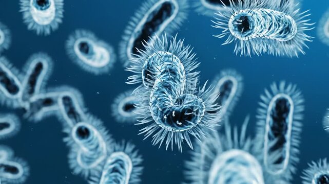 Microscopic view of bacteria representing modern medicine and scientific discovery