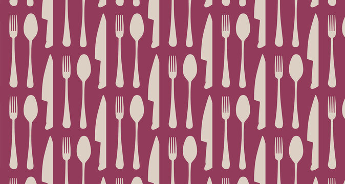 Seamless cutlery pattern wallpaper