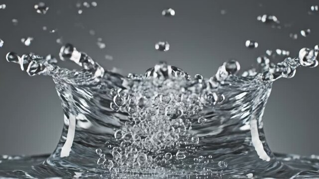 Water splash forming crown shape emphasizing modern aesthetics and minimalist design