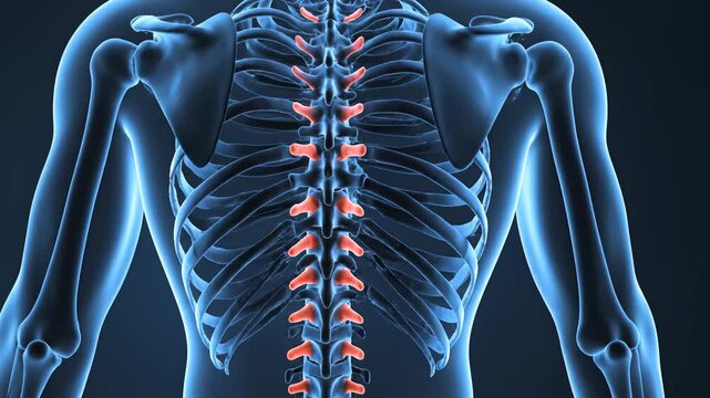 Human spine and skeletal structure ideal for pharmaceutical campaigns and wellness branding