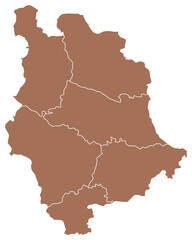 Obraz premium Vector Map of Nilphamari District with Thana Boundary Bangladesh