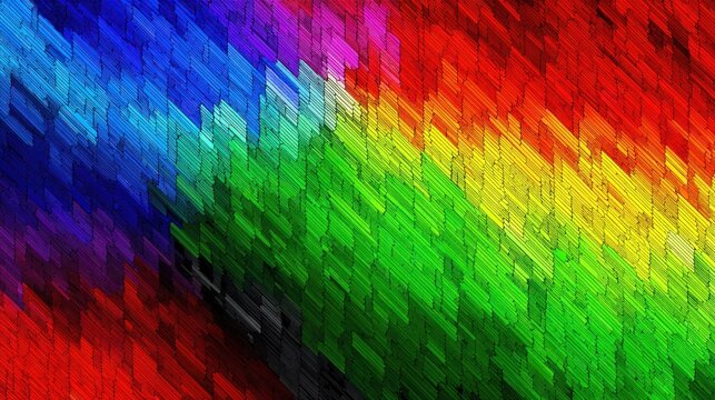 Vibrant spectrum of color displayed across a textured, diagonally striated background