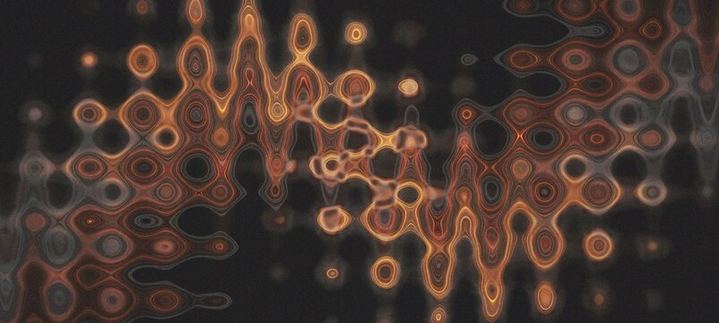 Distorted digital liquid interference thermal noise abstract copper metallic background pattern