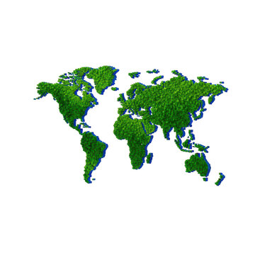 Green leafy texture map silhouette isolated on a transparent background