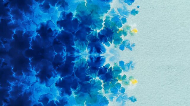 Blue Ink Spreading Slowly on Light Textured Paper Surface Background