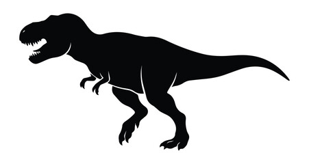 Tyrannosaurus Rex Shape Icon Silhouette Vector black design on a white background © 4k Vectors