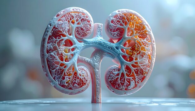 A detailed illustration of human kidneys