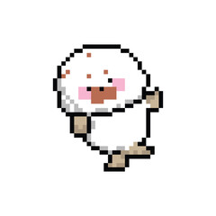Fototapeta premium Cute illustration pixel art character seal design vector