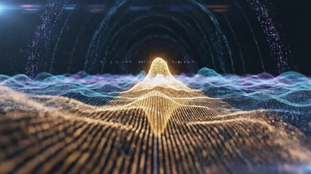 Abstract Digital Waves Representing Predictive Analytics and Forecasting Trends