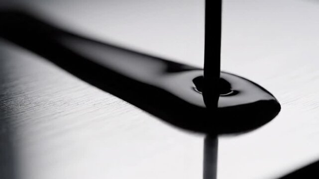 Dark Liquid Ink Fills Precisely Etched Groove