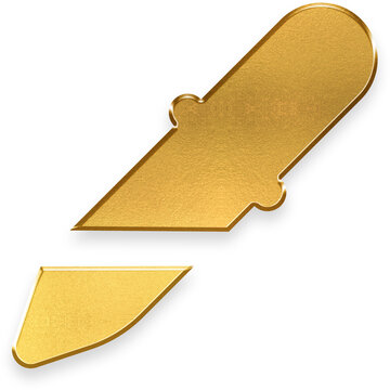 Premium 3D golden eyedropper tool with metallic texture for creative design selection