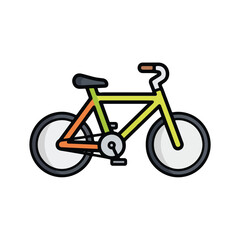 Fototapeta premium A colorful cartoon bicycle illustration for kids.
