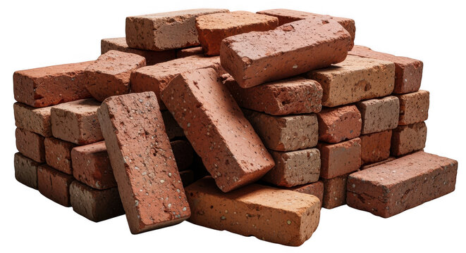 Stack of red clay bricks