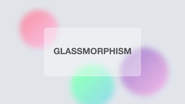 Glassmorphism Animated Text Title on Blurred Gradient Background Loop