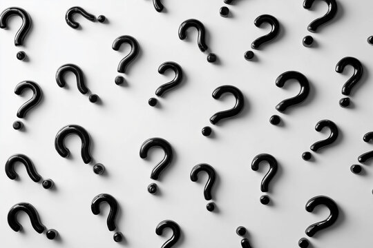 black question marks