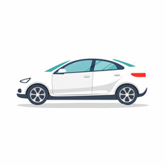 Fototapeta premium White Sedan Car Illustration