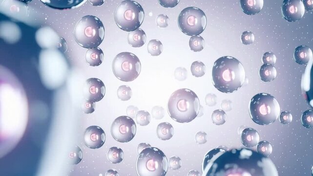 3D Animation of Microscopic View of Stem Cells Self-Replicating and Proliferating within Body. Regenerative Medicine. Medical Illustration. 