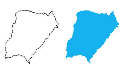 Obraz premium Map of Corrientes Province, Argentina. Map with detailed outlines and blue silhouettes. 