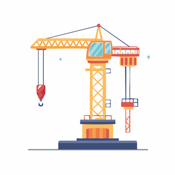 Cartoon Tower Crane Illustration