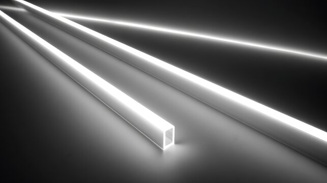 Abstract Glowing Light Beams in Monochrome.
