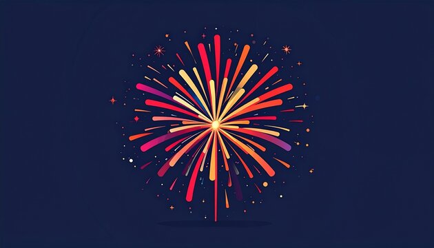 vibrant firework explosion on dark blue night sky background celebration display
