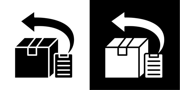 Return Product Icon Set White Glyph Style Collection